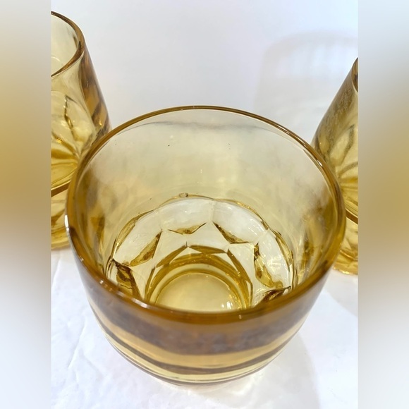 3 Continental Can Company MCM Optic Dot /Thumbprint 8 Oz Amber Glasses 5… - Picture 3 of 9